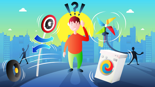 Vector of a male in a city surrounded by elements that lead to sensory overload in ASD